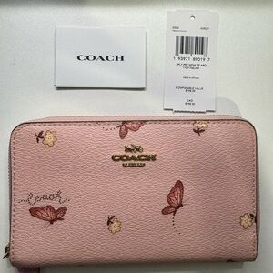 Coach Zip Around Wallet - Butterfly Print